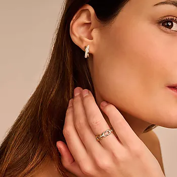 Bilde nummer 2 av Øreringer i 925 flerfarget sølv med zirkonia