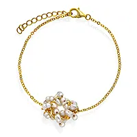Perledrøm armbånd i 925 forgylt sølv med ferskvannsperler
