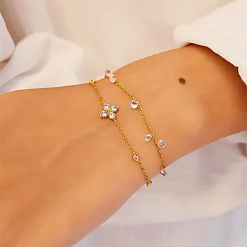 Bilde nummer 2 av Armbånd i 925 forgylt sølv med zirkonia