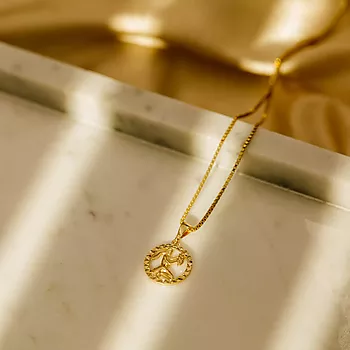 Bilde nummer 2 av Pan Jewelry, Anheng i 585 gult gull horoskop Jomfruen