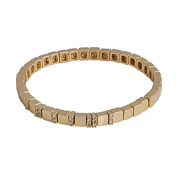 Brick armbånd i forgylt messing med strikk