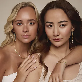 Bilde nummer 4 av Liana smykke i 925 forgylt sølv med aventurin og turkis