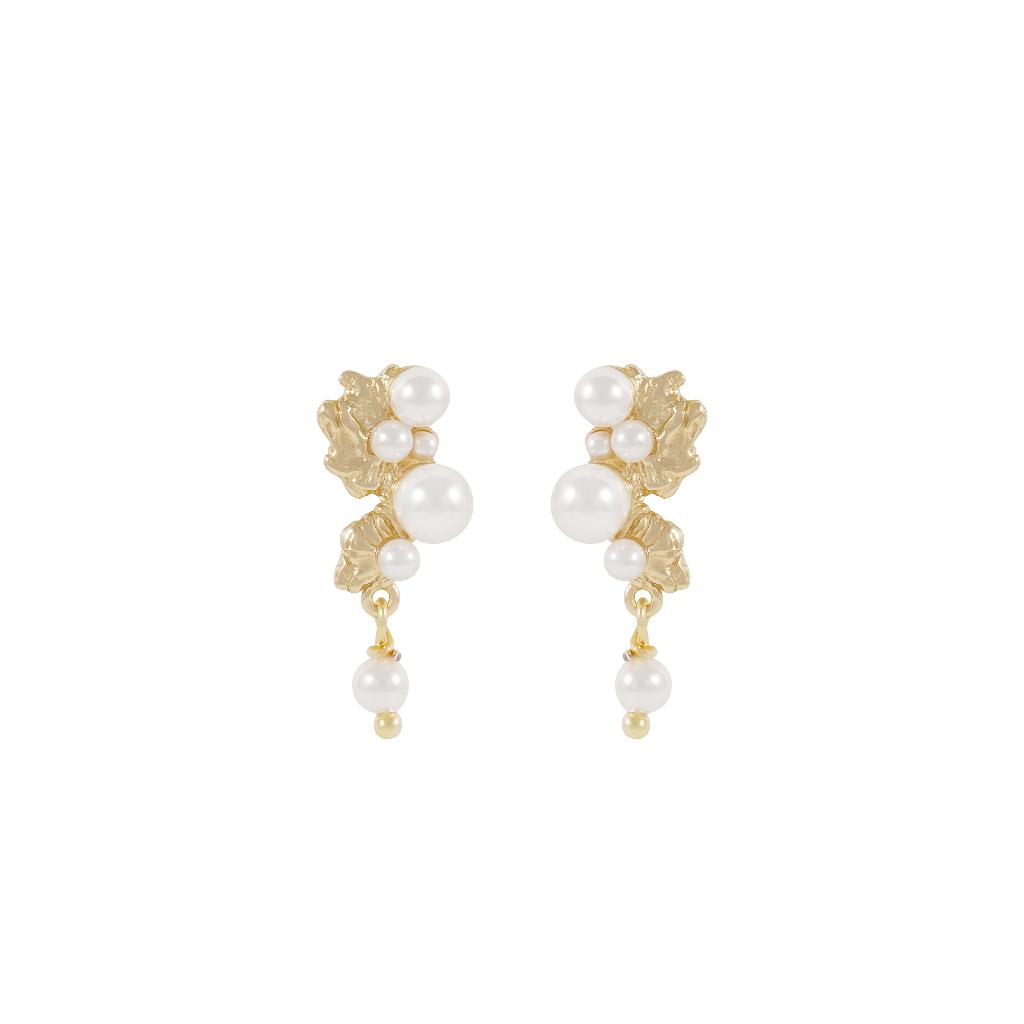 Snö Of Sweden Line Earring Gold/White Onesize