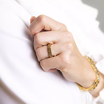 Bilde nummer 3 av Janne Formoe by Pan Jewelry, Ring i forgylt sølv med grønn zirkonia