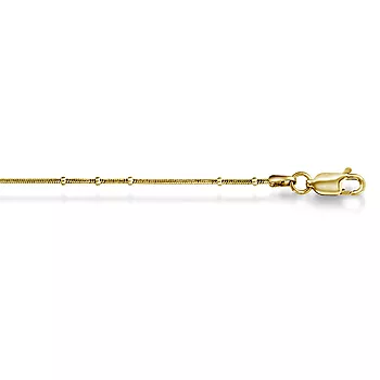 Pan Jewelry, Slangekjede i 925 forgylt sølv med kuler 0,9 mm, 41-83 cm