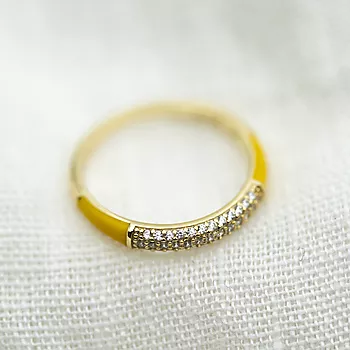 Bilde nummer 2 av Pan Jewelry, Emanuella ring i 925 forgylt sølv med zirkonia