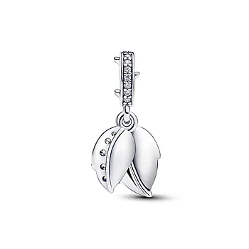 Bilde nummer 3 av Pandora Moments, Charm i 925 sølv med hvit rose og blad