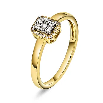 Pan Jewelry, Diamantring i 585 gult gull 0,15 ct