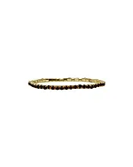 Trinity armbånd i forgylt messing med brune zirkonia S/M