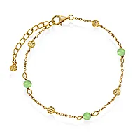 Fairy armbånd i 925 forgylt sølv med grønn zirkonia
