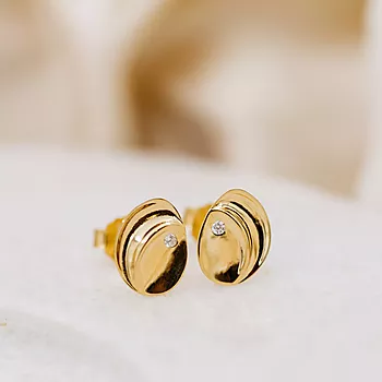 Bilde nummer 3 av Pan Jewelry, Øredobber i 925 forgylt sølv med zirkonia