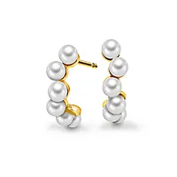 Perlefnugg øreringer i 925 forgylt sølv med ferskvannsperler