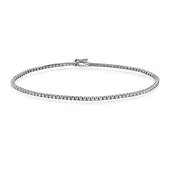 Tennisarmbånd i 375 hvitt gull med diamanter 0,54 ct, 20 cm