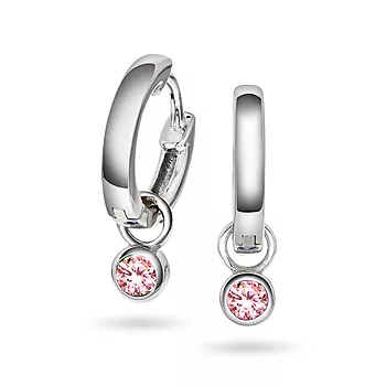Pan Jewelry, Øreringer i 925 sølv med rosa zirkonia