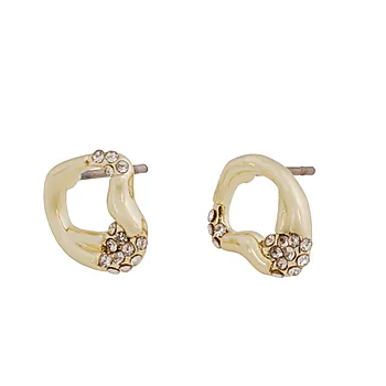 Kitty øreringer i forgylt messing med zirkonia