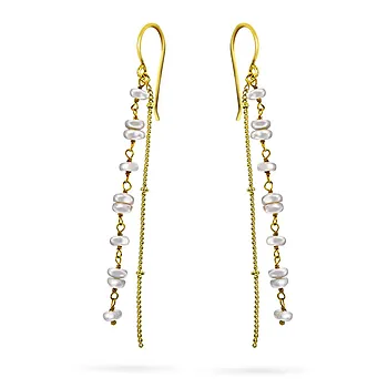 Tide øredobber i 925 forgylt sølv med ferskvannsperler