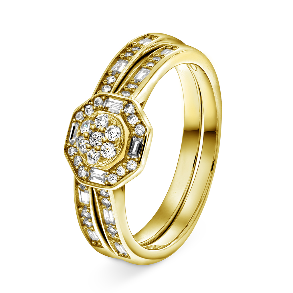 Pan Jewelry, Ring i 925 forgylt sølv med zirkonia