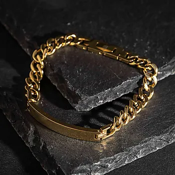 Bilde nummer 4 av Legacy armbånd i forgylt stål med plate