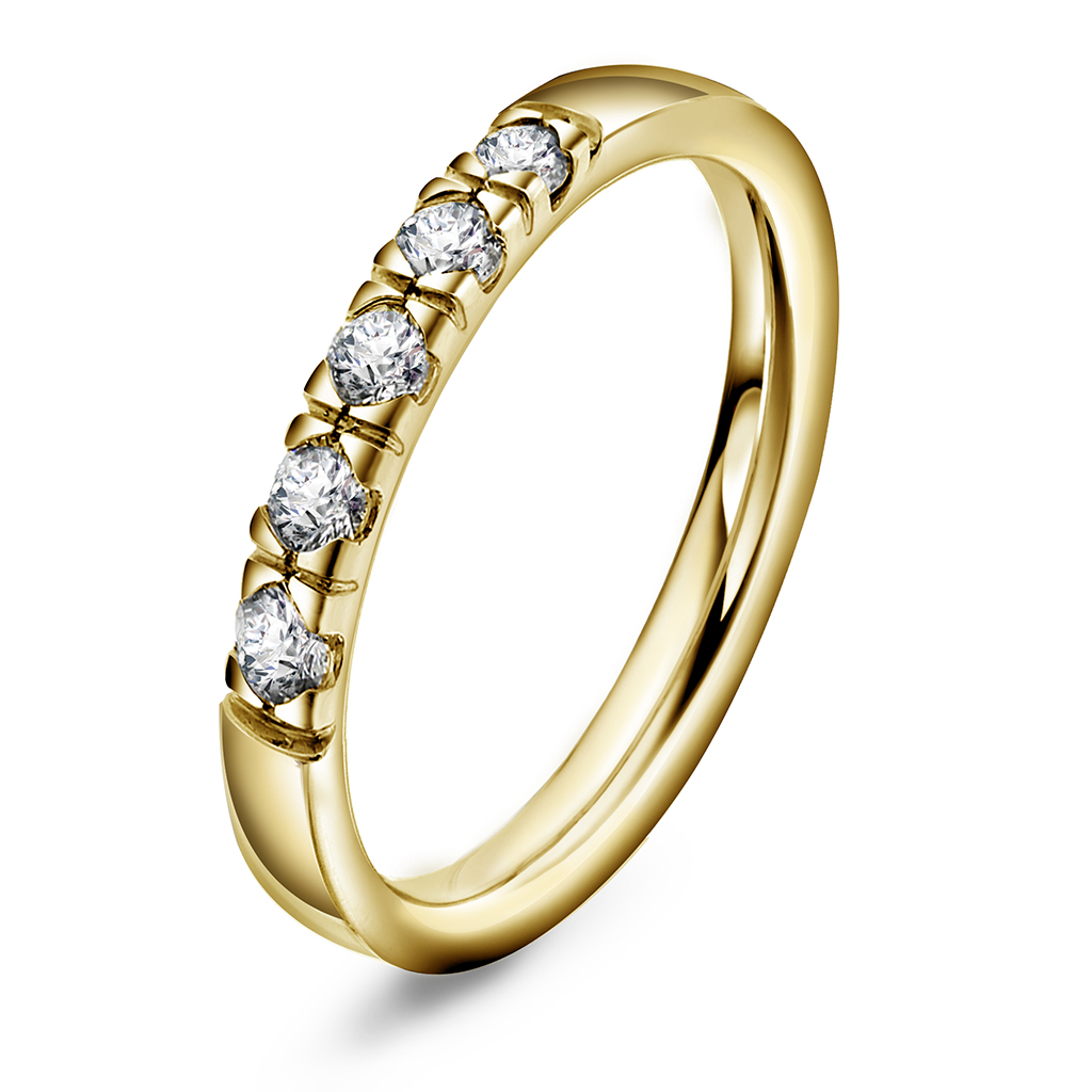 Pan Jewelry, Lady alliansering i 585 gull med diamanter 0,25 ct TWSI