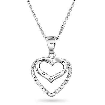 Pan Jewelry, Smykke i 925 sølv med zirkonia og hjerte