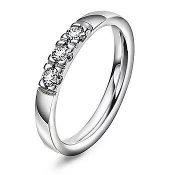 Pan Jewelry, Lady allinsering i 585 hvitt gull med diamant 0,45 ct TWSI