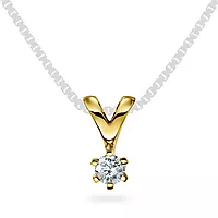 Olivia anheng i 585 gult gull med diamant 0,15 ct