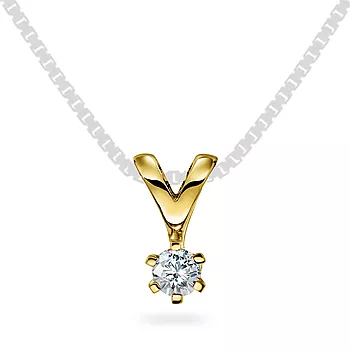 Olivia anheng i 585 gult gull med diamant 0,15 ct