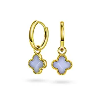 Pan Jewelry, Kløver øreringer i forgylt 925 sølv med lyseblå sodalitt