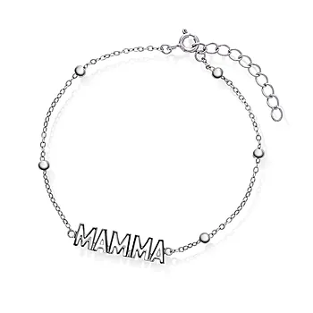Armbånd i 925 sølv med teksten mamma