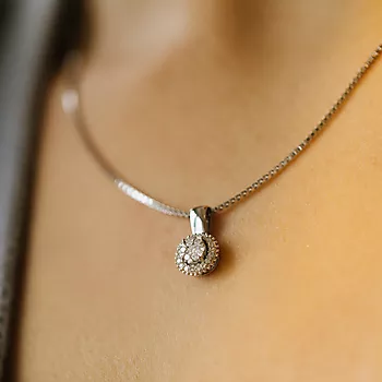 Bilde nummer 2 av Pan Jewelry, Anheng i 585 hvitt gull med diamanter 0,20 ct