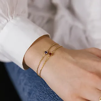 Bilde nummer 2 av Pan Jewelry, Armbånd i 925 forgylt sølv med lilla zirkonia