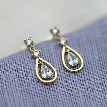 Bilde nummer 3 av Pan Jewelry, Øredobber i 925 forgylt sølv med zirkonia