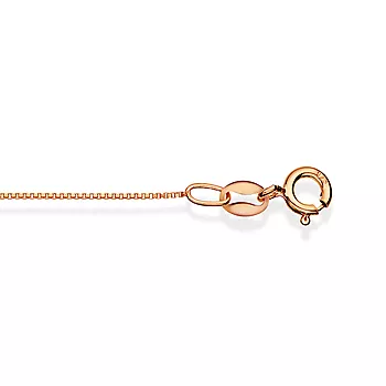 Pan Jewelry, Veneziansk kjede i roséforgylt sølv 0,7 mm, 38 cm