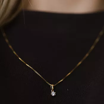 Bilde nummer 2 av Pan Jewelry, Ingrid enstensanheng i 585 gult gull 0,15 ct