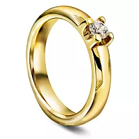 Giftering i 585 gult gull med diamant 0,20 ct | 4 mm bredde