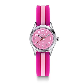 Barneklokke med rosa silikonrem