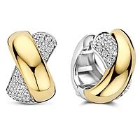 Øreringer i 925 forgylt sølv med zirkonia