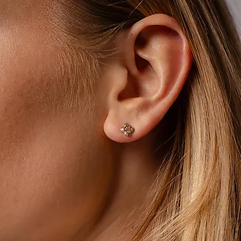 Bilde nummer 2 av Øredobber i 585 gult gull med zirkonia