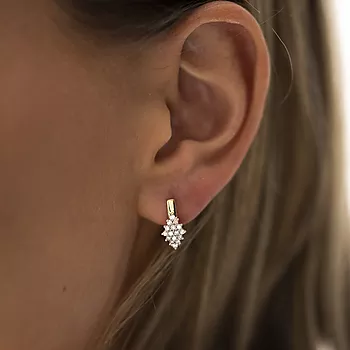 Bilde nummer 2 av Pan Jewelry, Øreringer i 585 gult gull med diamanter 0,33 ct