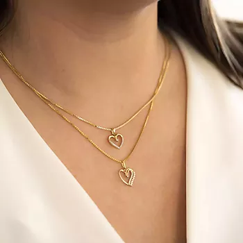 Bilde nummer 3 av Pan Jewelry, Anheng i 585 gult gull med zirkonia og hjerte