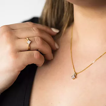 Bilde nummer 3 av Pan Jewelry, Anheng i 585 gult gull med diamanter 0,20 ct
