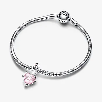 Bilde nummer 4 av Pandora Moments, Charms i 925  sølv med rosa slektstre og hjerte