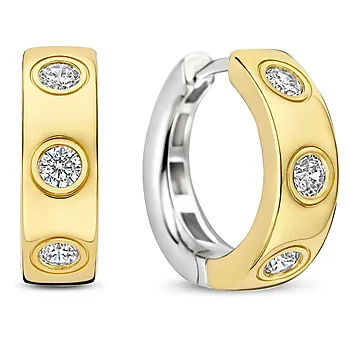 Øreringer i 925 forgylt sølv med zirkonia