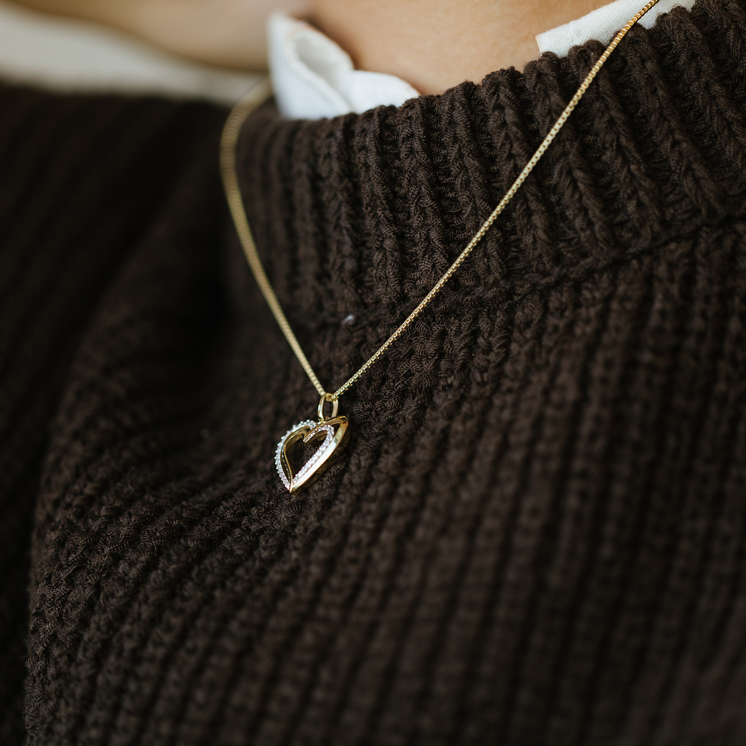 Bilde nummer 3 av Pan Jewelry, Anheng i 585 gult gull med zirkonia og hjerte