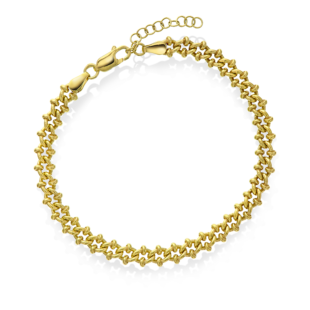 Pan Jewelry, Armbånd i forgylt 925 sølv, 21 cm