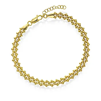 Pan Jewelry, Armbånd i forgylt 925 sølv, 21 cm