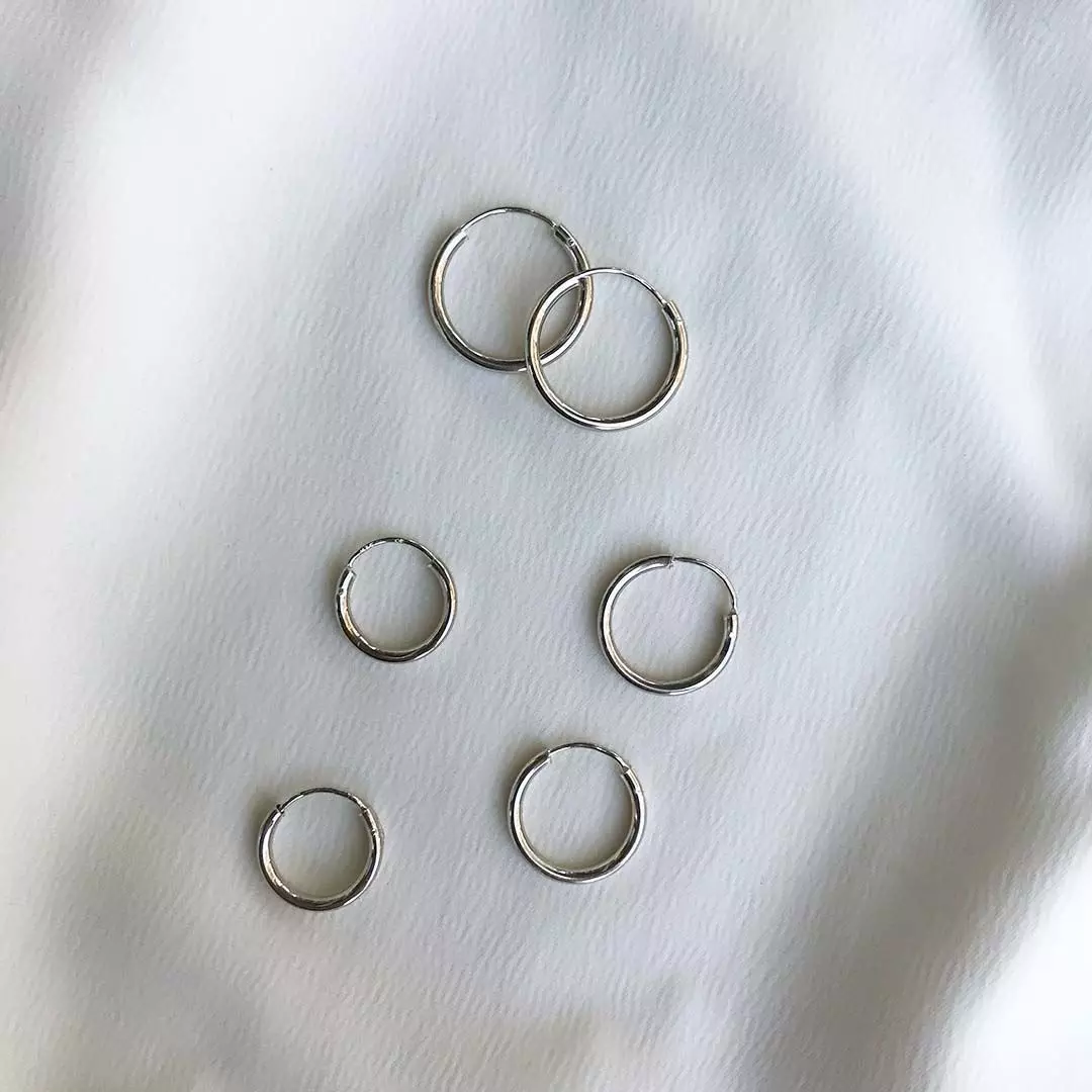 Bilde nummer 2 av Pan Jewelry, Øreringer i 925 sølv 3 pk, 14/16/19 mm.