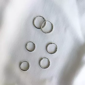 Bilde nummer 2 av Pan Jewelry, Øreringer i 925 sølv 3 pk, 14/16/19 mm.
