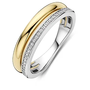 Ring i 925 flerfarget sølv med zirkonia