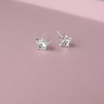 Bilde nummer 4 av Blomdahl, Øredobber i medisinsk plast med klare Swarovski krystaller